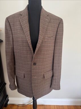 Lauren Ralph Lauren Brown Houndstooth Sport Coat